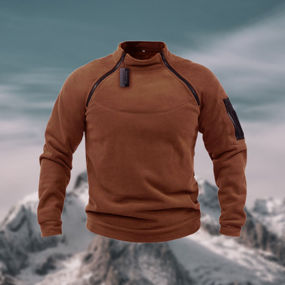 Theo | Herren Viertelzip Pullover Stehkragen Gerippt