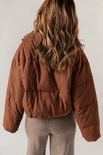 Marlyse | Winterjacke Damen Oversize Stehkragen Steppjacke kurz