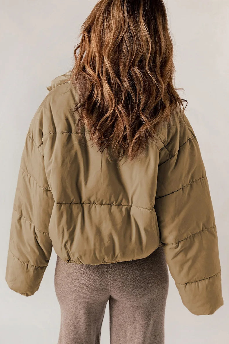 Marlyse | Winterjacke Damen Oversize Stehkragen Steppjacke kurz