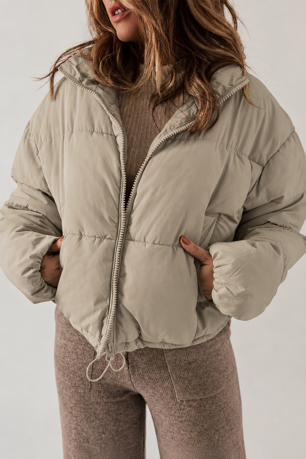 Marlyse | Winterjacke Damen Oversize Stehkragen Steppjacke kurz