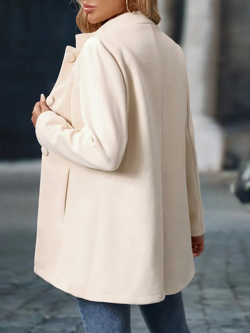 Margrethe Wintermantel mit Knopfleiste für Damen im Longline-Schnitt