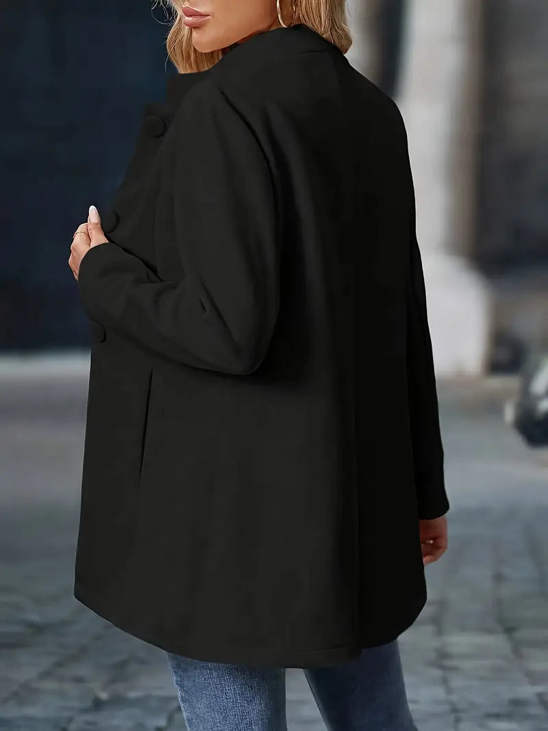 Margrethe Wintermantel mit Knopfleiste für Damen im Longline-Schnitt