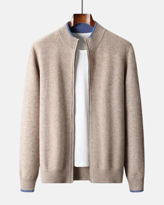 Niklas | Herren Strickjacke mit Reißverschluss und Strickkragen