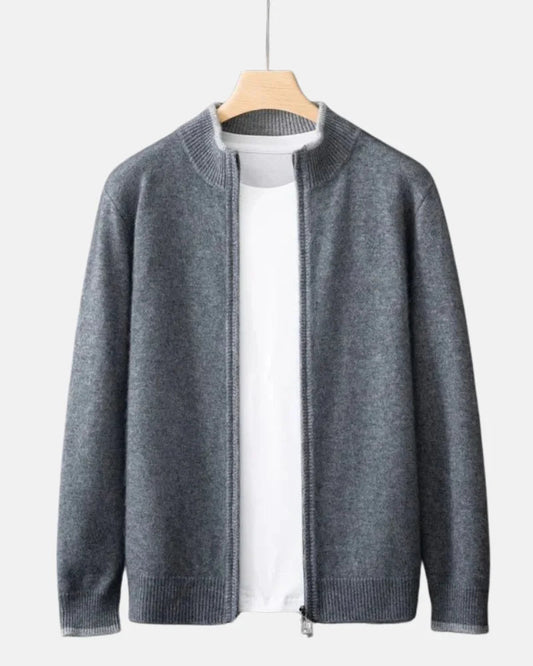 Niklas | Herren Strickjacke mit Reißverschluss und Strickkragen