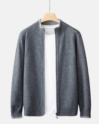 Niklas | Herren Strickjacke mit Reißverschluss und Strickkragen