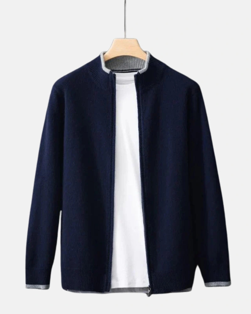 Niklas | Herren Strickjacke mit Reißverschluss und Strickkragen