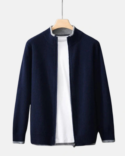 Niklas | Herren Strickjacke mit Reißverschluss und Strickkragen