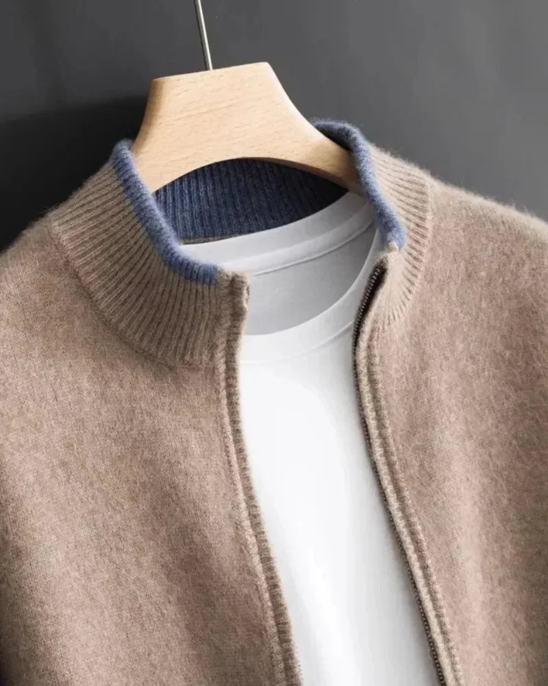 Niklas | Herren Strickjacke mit Reißverschluss und Strickkragen