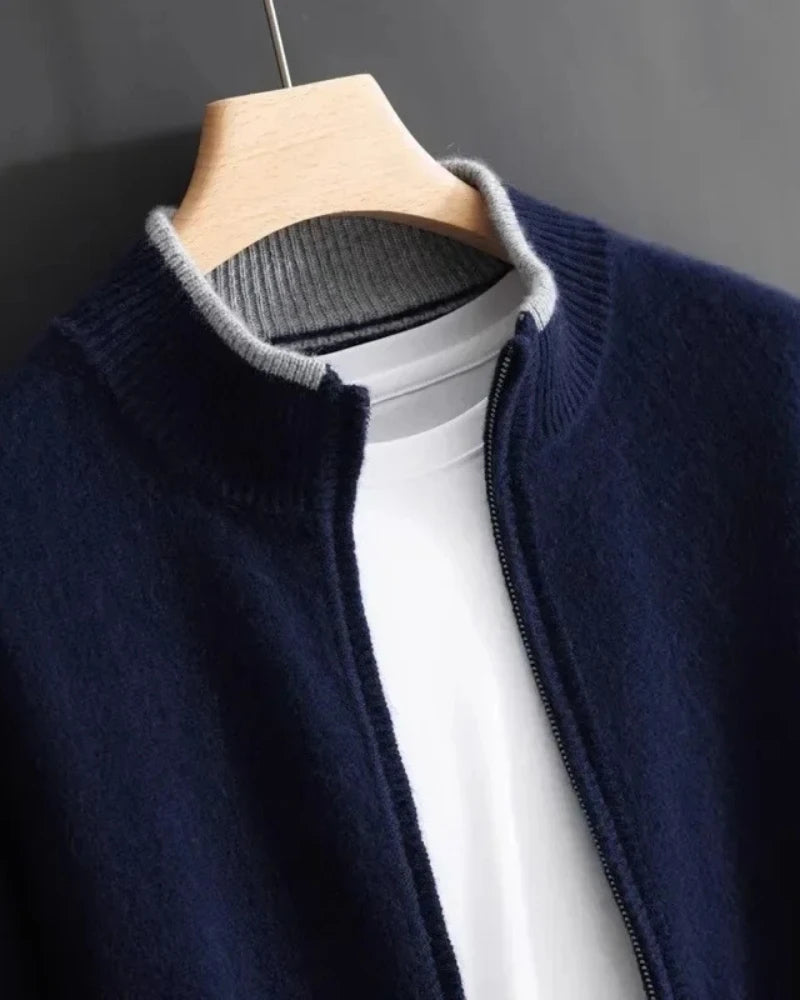 Niklas | Herren Strickjacke mit Reißverschluss und Strickkragen