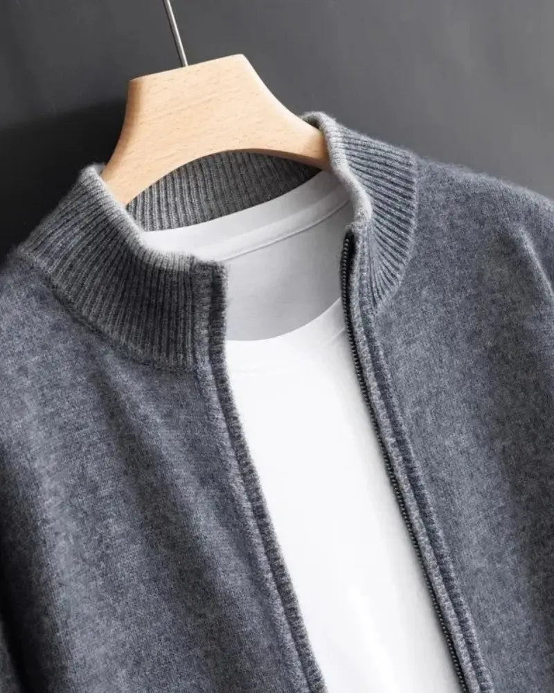 Niklas | Herren Strickjacke mit Reißverschluss und Strickkragen
