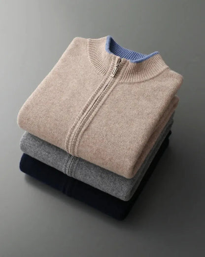 Niklas | Herren Strickjacke mit Reißverschluss und Strickkragen