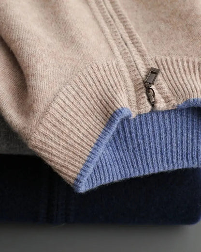 Niklas | Herren Strickjacke mit Reißverschluss und Strickkragen