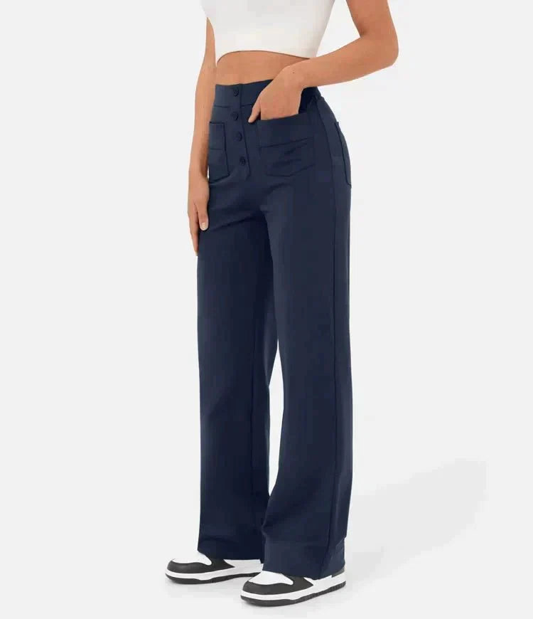 Merle | Elegante Damenhose gerade mit elastischem Bund