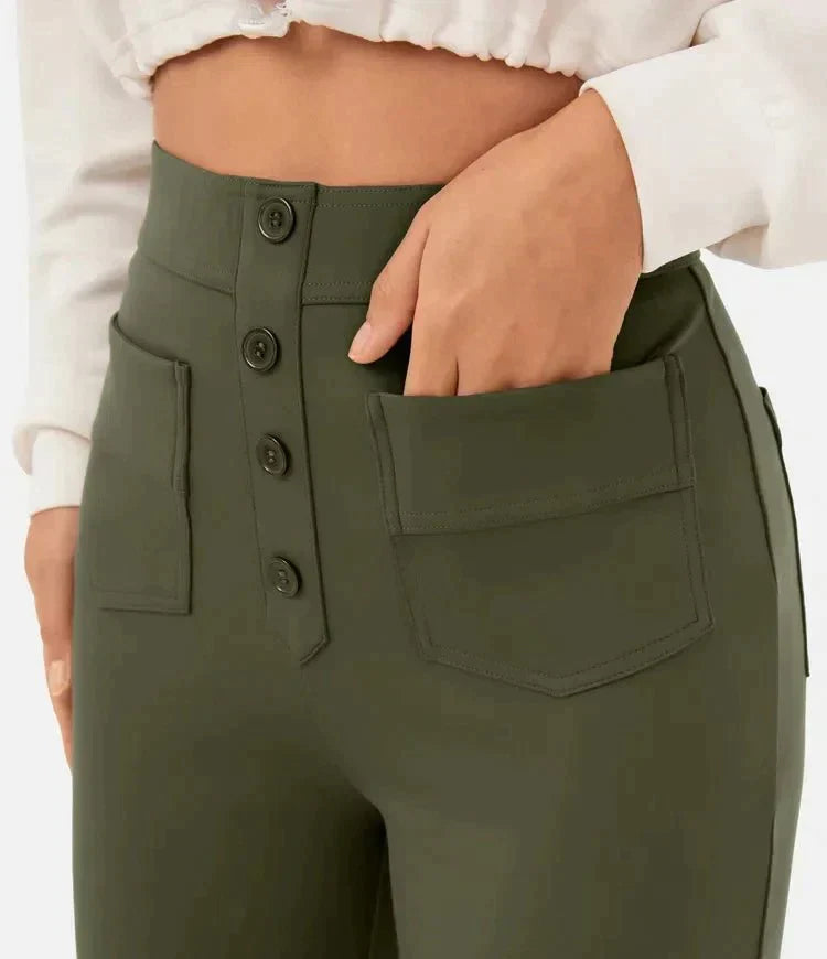 Merle | Elegante Damenhose gerade mit elastischem Bund