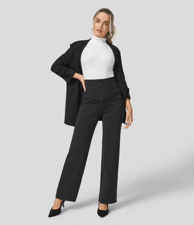 Merle | Elegante Damenhose gerade mit elastischem Bund
