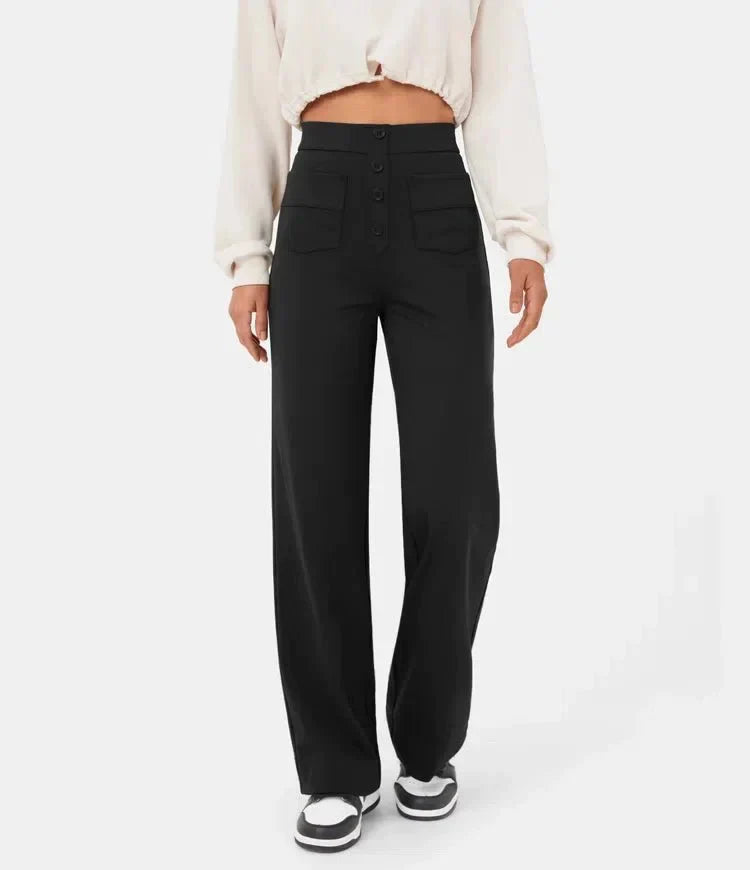 Merle | Elegante Damenhose gerade mit elastischem Bund