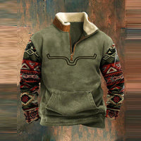 Pieter | Herren Strickpullover mit Stehkragen und Kängurutasche