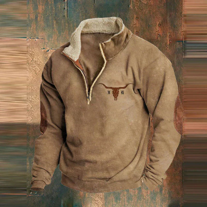 Pieter | Herren Strickpullover mit Stehkragen und Kängurutasche