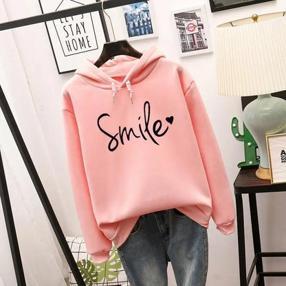Amber | Oversize Kapuzenpullover mit Smiley-Print für Damen