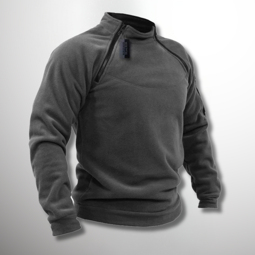Theo | Herren Viertelzip Pullover Stehkragen Gerippt
