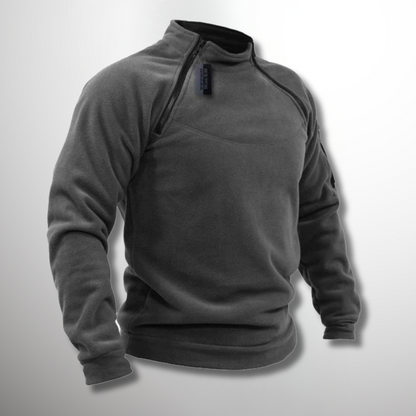 Theo | Herren Viertelzip Pullover Stehkragen Gerippt