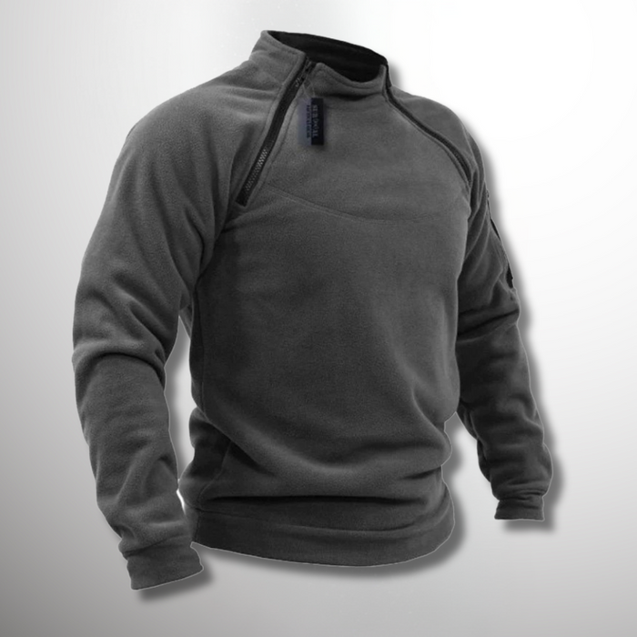 Theo | Herren Viertelzip Pullover Stehkragen Gerippt