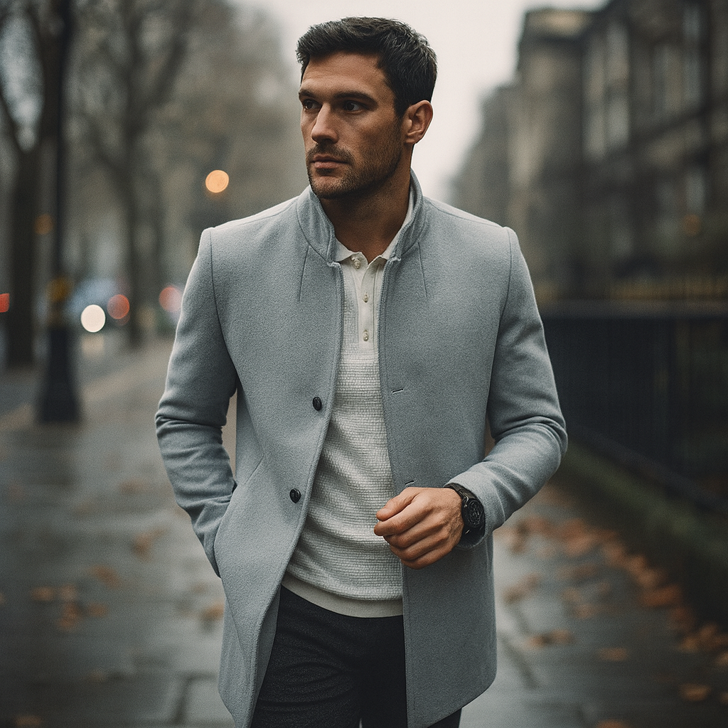 Konstantin | Herren Übergangsmantel mit Stehkragen