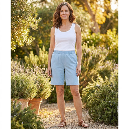 Mira | Damen Shorts Locker Hoher Bund Knielang