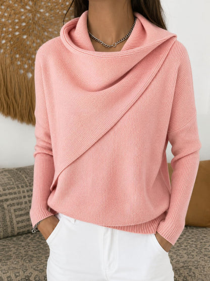 Waldtraut | Asymmetrischer Wickel-Pullover mit Schalkragen für Damen