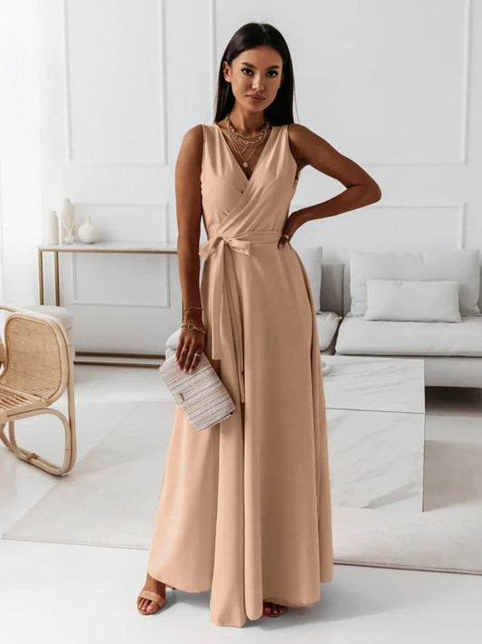 Thea | Ärmelloses Wickelkleid mit V-Ausschnitt für Damen