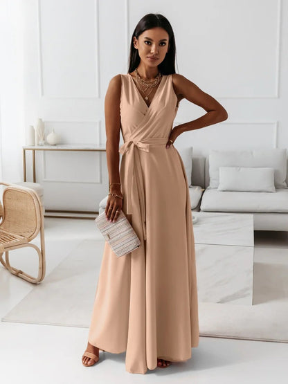 Thea | Ärmelloses Wickelkleid mit V-Ausschnitt für Damen