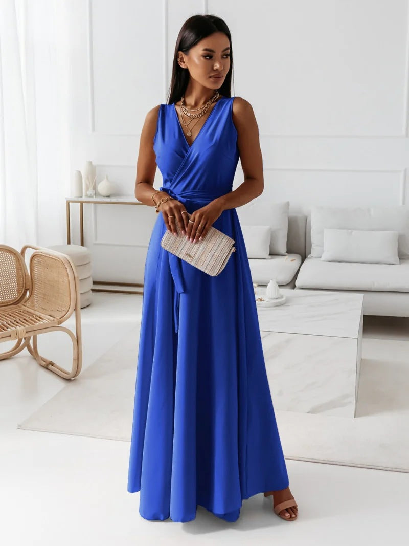 Thea | Ärmelloses Wickelkleid mit V-Ausschnitt für Damen