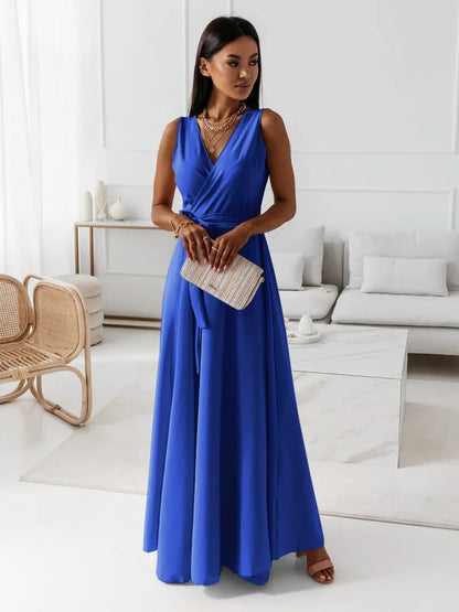 Thea | Ärmelloses Wickelkleid mit V-Ausschnitt für Damen