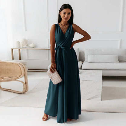 Thea | Ärmelloses Wickelkleid mit V-Ausschnitt für Damen