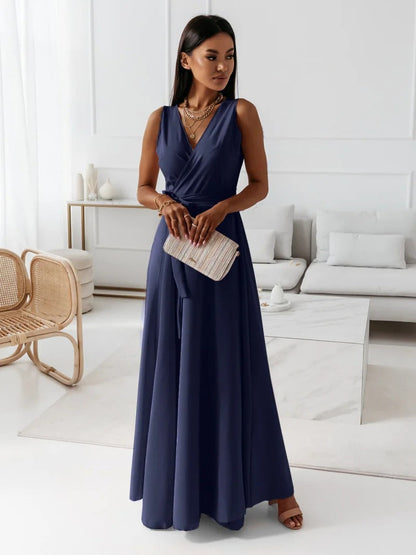 Thea | Ärmelloses Wickelkleid mit V-Ausschnitt für Damen