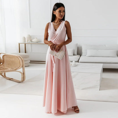 Thea | Ärmelloses Wickelkleid mit V-Ausschnitt für Damen
