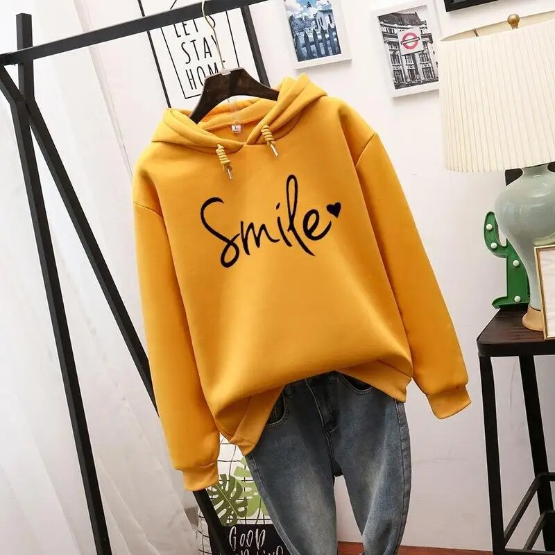 Amber | Oversize Kapuzenpullover mit Smiley-Print für Damen