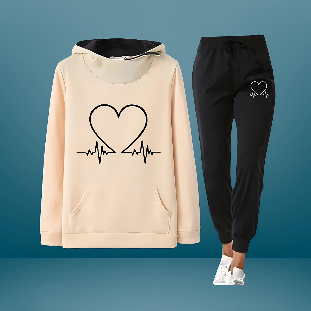 Bianca | Oversized Kapuzenpullover Jogginghose Set für Damen