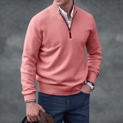 Magnus | Herren Strickpullover mit Stehkragen und Zip