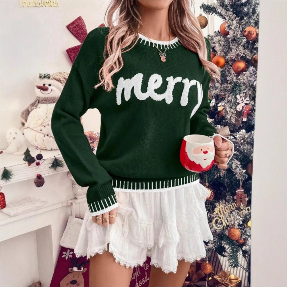Rita | Weihnachtspullover mit Stickprint