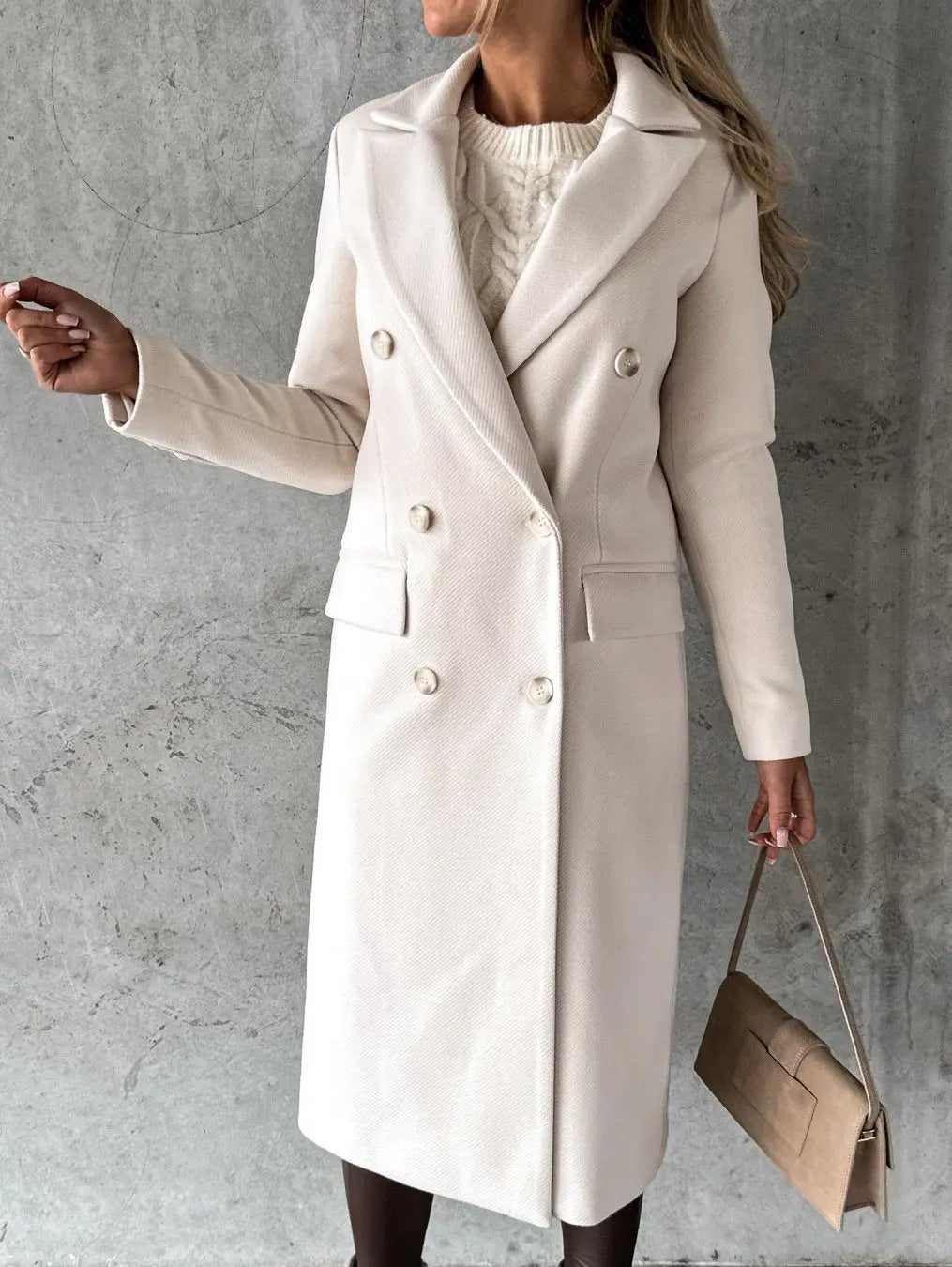 Bronwen | Damen Taillierter Wollmantel mit Reverskragen, Bordeaux