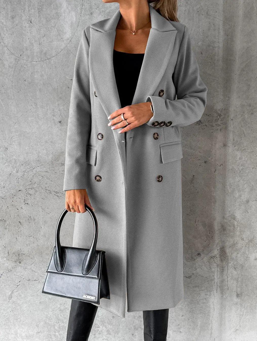 Bronwen | Damen Taillierter Wollmantel mit Reverskragen, Bordeaux