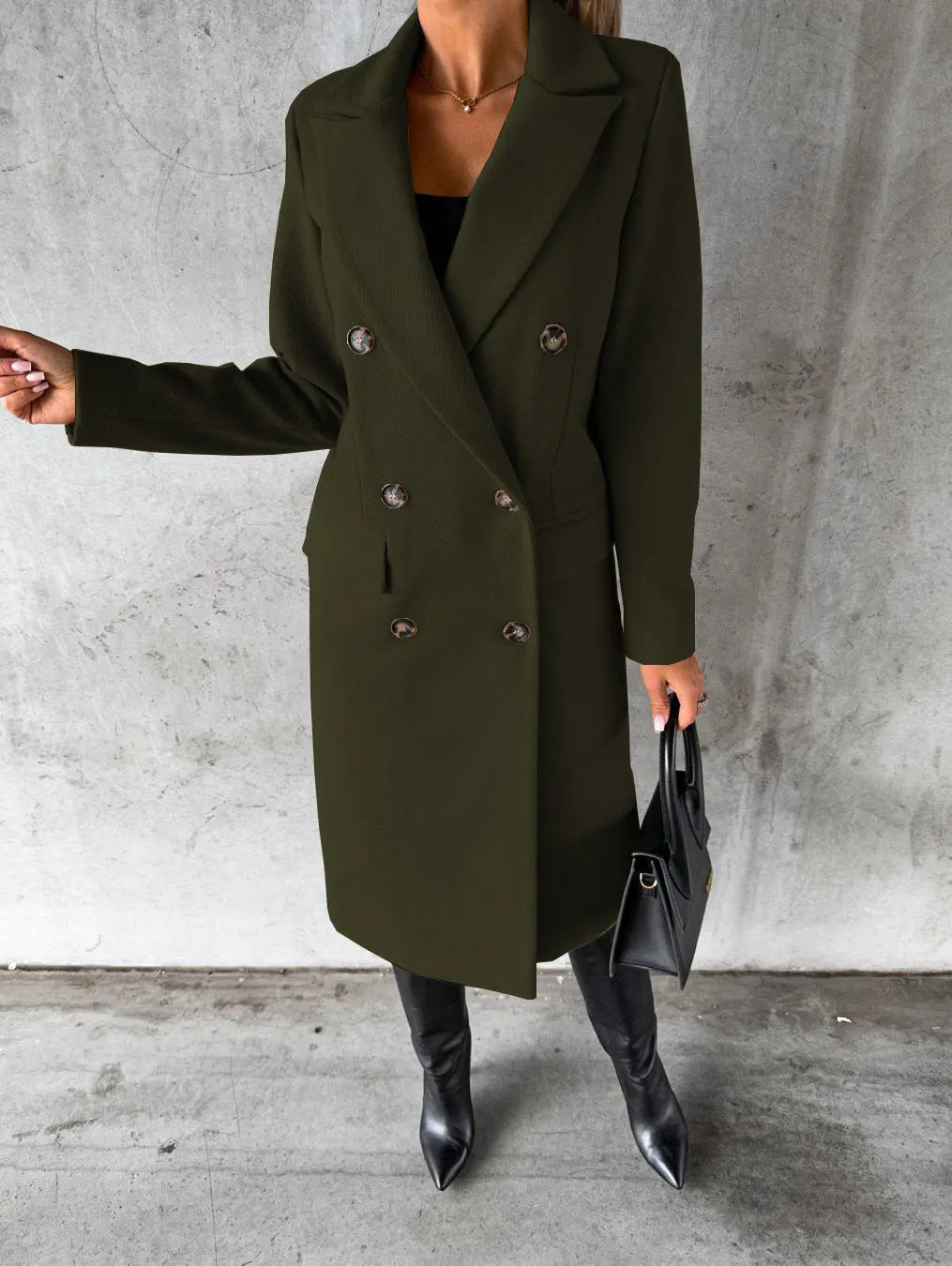 Bronwen | Damen Taillierter Wollmantel mit Reverskragen, Bordeaux