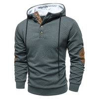 Marcus | Herren Kapuzenpullover mit Knopfleiste und Rippbund