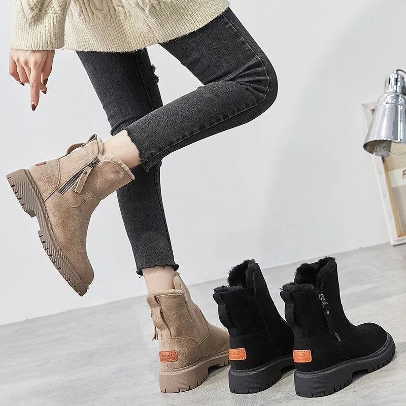 Brigitte | Damen Stiefeletten mit Reißverschluss und Blockabsatz