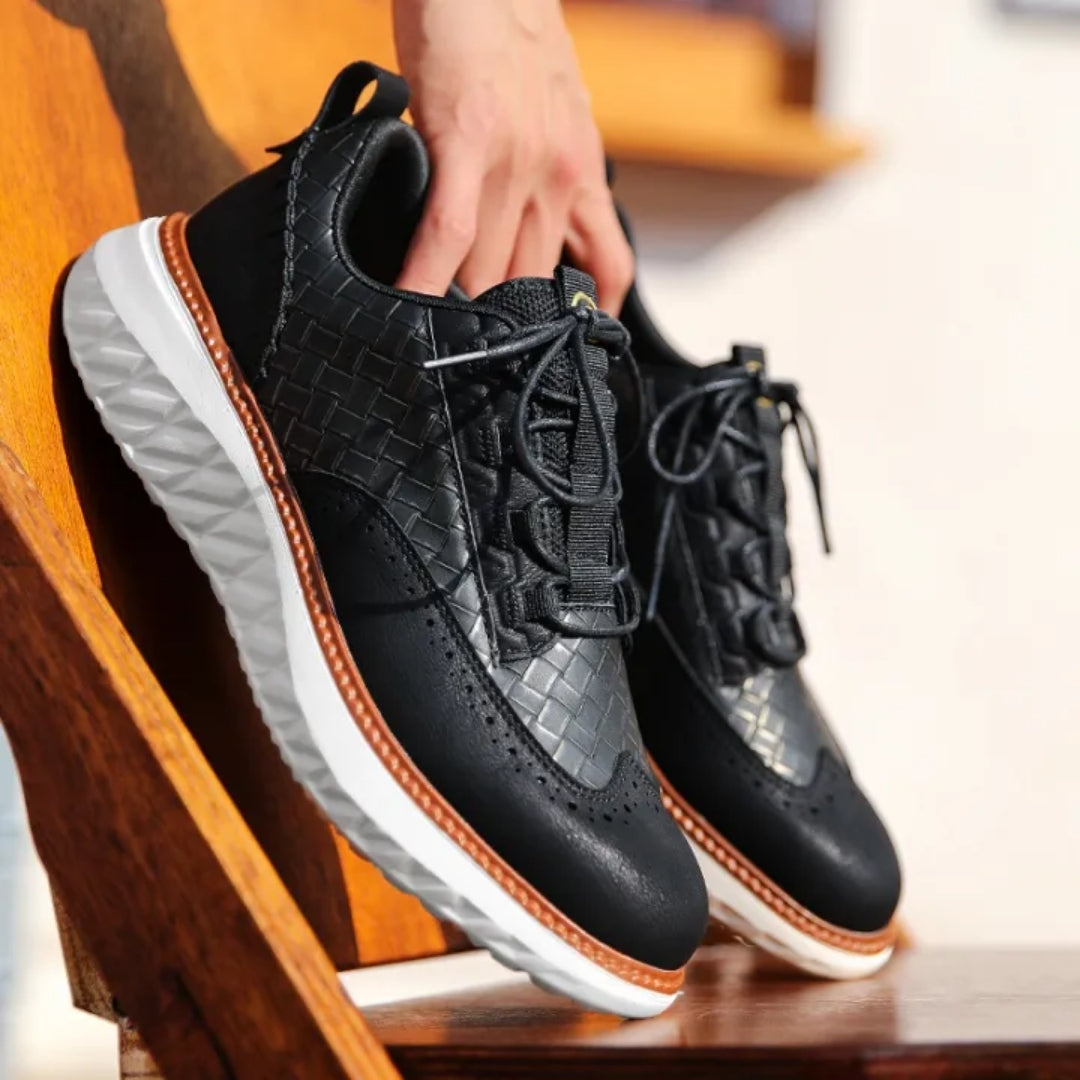 Egon | Herren Brogue Sneaker mit breiter Passform, Schnürung
