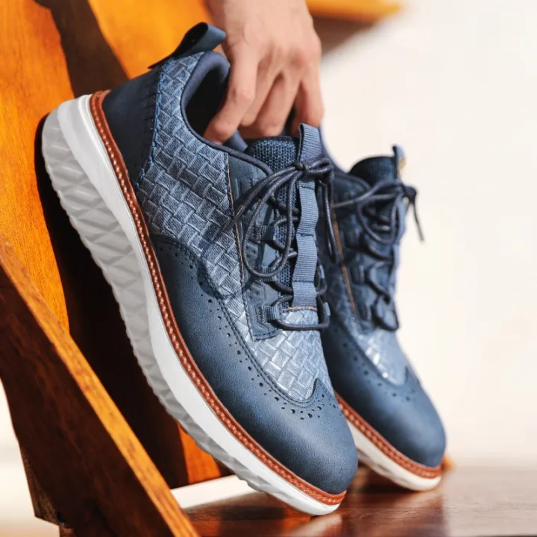 Egon | Herren Brogue Sneaker mit breiter Passform, Schnürung