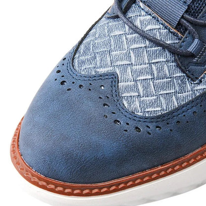 Egon | Herren Brogue Sneaker mit breiter Passform, Schnürung