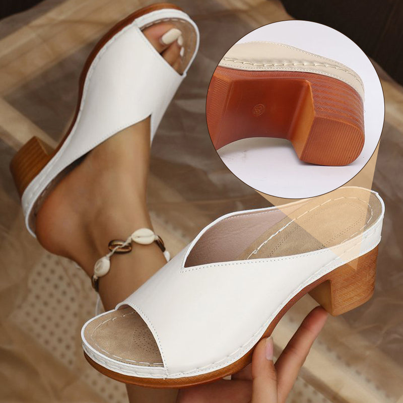 Romy | Elegante Sandalen mit Blockabsatz und Fersenriemen