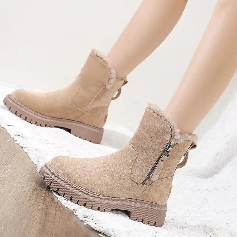 Brigitte | Damen Stiefeletten mit Reißverschluss und Blockabsatz